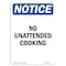Signmission OSHA Notice, 7" Height, No Unattended Cooking Sign, 7" X 5", Portrait OS-NS-D-57-V-15020 - alternate 1